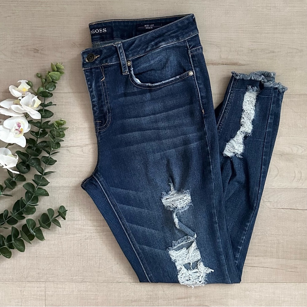 VIGOSS 31 / 10 Marley Super Skinny Dark Destroyed Skinny Ankle Jeans Jeggings